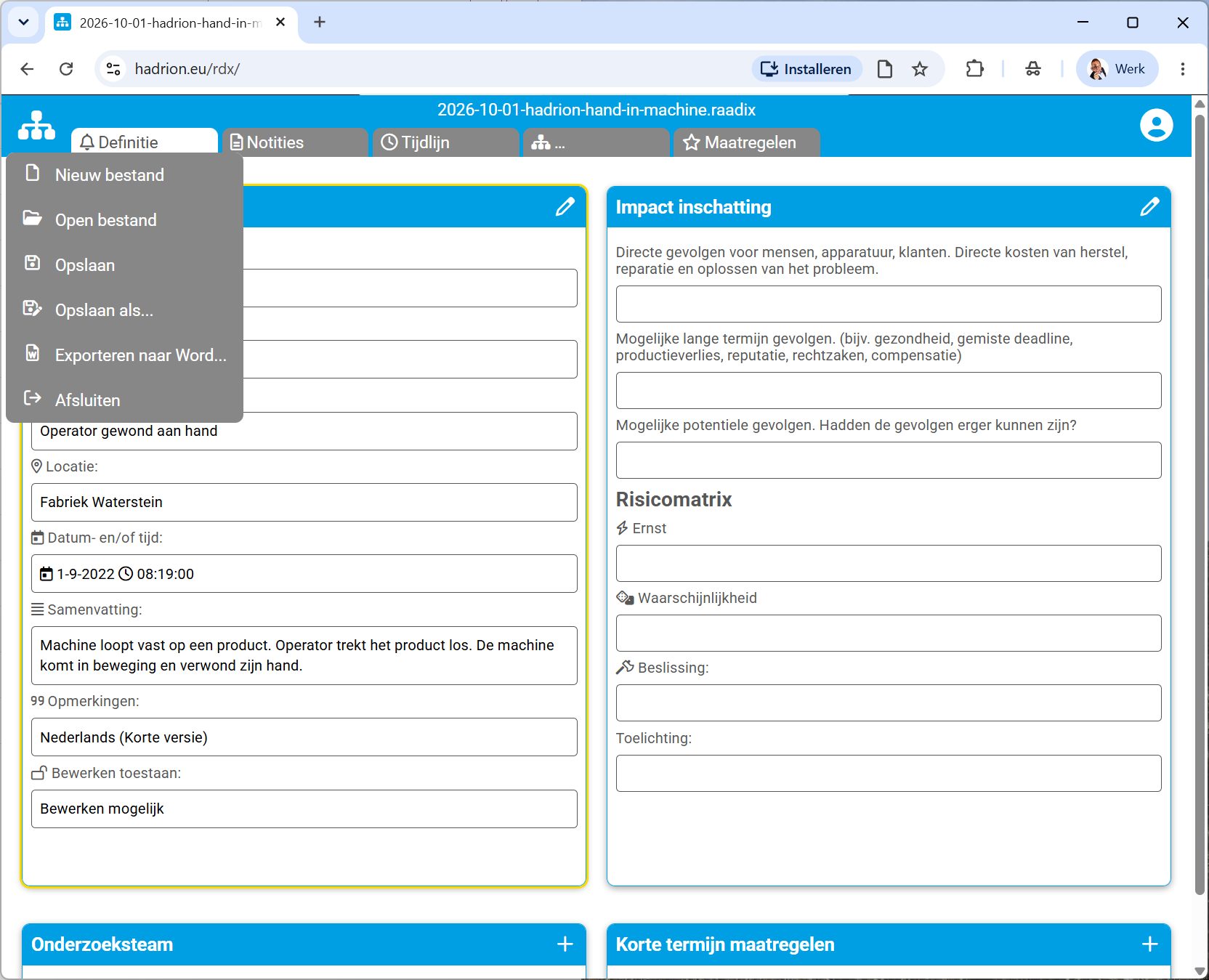 File menu